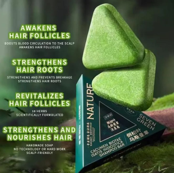 Nature Triangle Herbal Shampoo Bar – Gentle Solid Shampoo for Healthy Hair