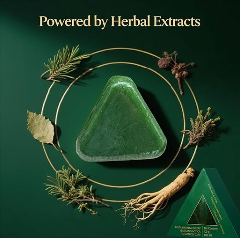 Nature Triangle Herbal Shampoo Bar – Gentle Solid Shampoo for Healthy Hair